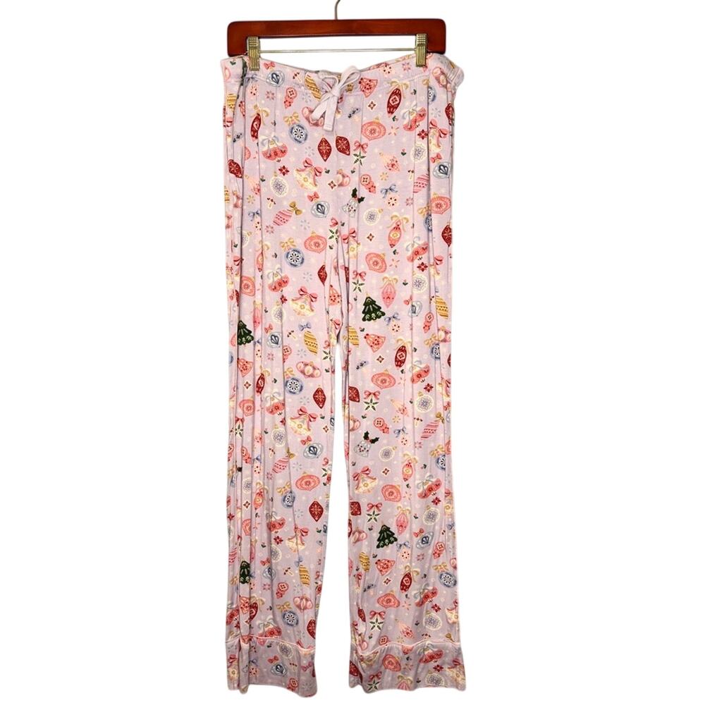 Posh Peanut Lavender Holiday Christmas Ornament Print Pajama Bottoms XL